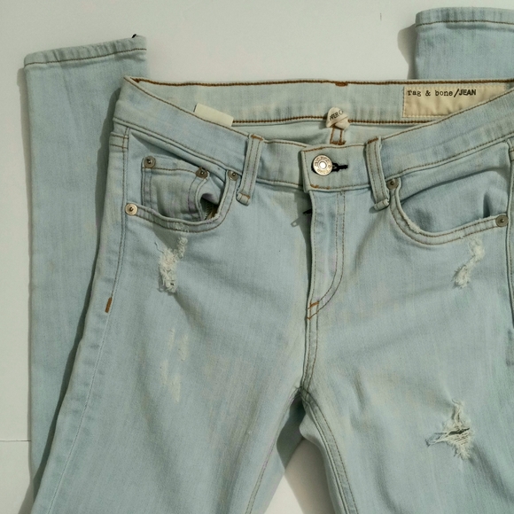 Rag & Bone Jean The ZIPPER CAPRI Jeans in SHREDDED NORTE 26 Distressed - Picture 6 of 8